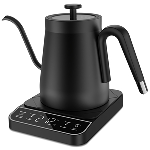 Hervidor de Acero Inoxidable Negro Digital Inteligente con Control de Temperatura para Café y Té, Tipo Gooseneck - Product Image 1