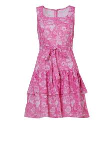 Robe mini sans manches à œillets floraux roses de qualité supérieure pour pique-niques, événements en plein air et mode urbaine, disponible à la vente - Product Image 2