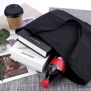 Custom Shopping Groceries School <strong>Work</strong> Birthday Party Portable Multi-Pocket <strong>Large</strong> Black Craft Canvas <strong>Bag</strong> - Product Image 4