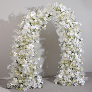Arche <span class=keywords><strong>de</strong></span> mariage <span class=keywords><strong>de</strong></span> luxe en fleurs artificielles blanches, composition florale en roses <span class=keywords><strong>de</strong></span> <span class=keywords><strong>soie</strong></span> et hortensias pour toile <span class=keywords><strong>de</strong></span> fond <span class=keywords><strong>de</strong></span> mariage et décoration <span class=keywords><strong>de</strong></span> fête - Product Image 4