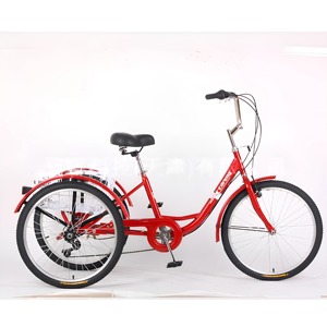Tricycle à pédales électrique à assistance électrique 7 vitesses 24 pouces, capacité de charge de 300 kg, tricycle de transport robuste, cadre en acier à haute teneur en carbone épaissi - Product Image 3