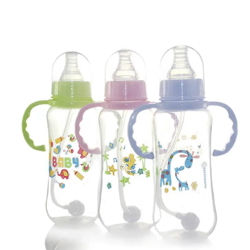 Customized Logo BPA Free 280ml Baby Milk Bottle Baby Drink Water Bottle With Handle