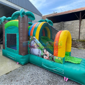 Chateau gonflable jungle combo <b>bouncer</b> commercial kids jumping house <b>inflatable</b> bouncy castle with slide - Product Image 2