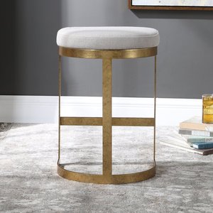 Tabouret de Bar rembourré en tissu velours, Base en acier inoxydable de haute qualité, tabouret de comptoir, Bar de <span class=keywords><strong>cuisine</strong></span> pour la maison - Product Image 3