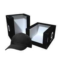 En gros Noir Imprimer Offre Spéciale Chapeau Personnalisé Emballage Casquette de Baseball Boîte-Cadeau Avec Fenêtre Transparente Belle Qualité