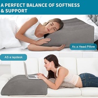 Coussin gonflable éco-responsable en stock pour les jambes, aide à l'élevation des pieds, soulagement de la pression, relaxant pour les genoux, anti-fatigue, forme trapézoïdale