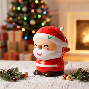 Cesta de Regalo para Fiesta de Navidad, Sacapuntas Mecánico de Plástico con Forma de Papá Noel, Apto para Niños, Probado por la CE - Product Image 1