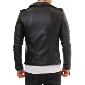 Veste en cuir de mouton PU mince à col montant pour hommes, printemps-automne, manteau de moto décontracté à la mode, veste de motard en cuir - Product Image 4