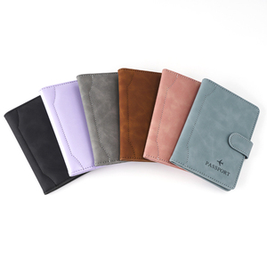 Portefeuille de voyage familial avec boucle magnétique RFID, porte-<span class=keywords><strong>passeport</strong></span> en <span class=keywords><strong>cuir</strong></span> PU, organiseur de documents multifonctionnel, étui fin pour certificats - Product Image 4