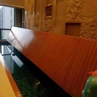 Werkseitig Bi-Fold Rigid Swimming Pool Holz Kunststoff Pool abdeckung Automatische Deck Pool abdeckung Platz sparen und langlebig
