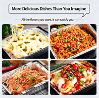 Plaque de cuisson rectangulaire jetable en aluminium de 2250 ml avec couvercle, qualité alimentaire, robuste, compatible four, pour la cuisson