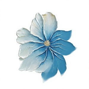 JUHOME - Pintura al Óleo Abstracta Texturizada con Flores Azules Pintadas a Mano, Arte de Pared de 24x36, Original Moderno de China para Sala de Estar - Product Image 1