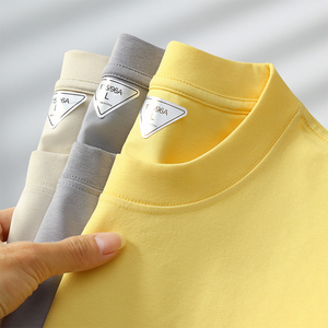 卸売 100% コットン 260gsm ヴィンテージ 高品質 ニットTシャツ カスタムロゴ オーバーサイズ ブラック 無地 熱転写プリントデザイン - Product Image 3