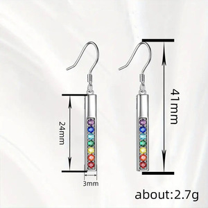Orecchini Pendenti con Zirconi Colorati per Donne, Gioielli di Moda Vivaci e Unici - Product Image 5