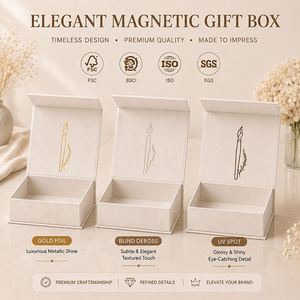 Cajas de Regalo de Papel con Cierre Magnético Rígido Premium CRD, Forro de Esponja, Laminación Mate, Logotipo Personalizado, Embalaje Plegable para Cosméticos - Product Image 4