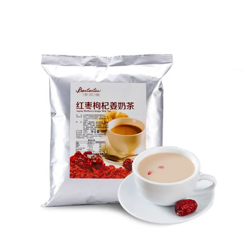 Rouge date nèfle gingembre saveur poudre de thé au lait lait thé ingrédients Bostontea haute qualité poudre de thé au lait