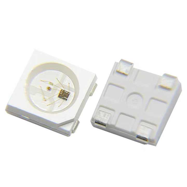 Fabrika özel ışıklı Rgb noel led 0.2W 12V 6-Pins Smd Led 5050 üç renkli yerleşik Ic Ws2815