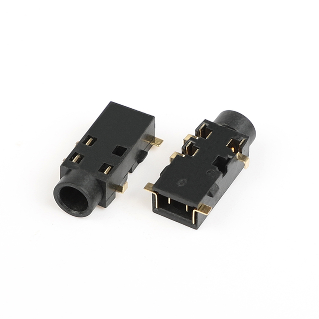 3.5mm Jack Plug Earphone Connector Circular Type 3-Pin DIP 2-Pin SMT/SMD Sunken PJ-337-5P Interface Nylon Headphone Socket