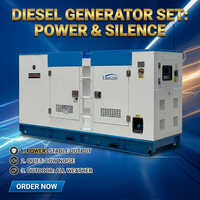 Generador Diésel Supersilencioso de Marco Abierto de 20KW, 30KW, 50KW, Personalizable, 220V, ATS, Remoto, Insonorizado, para Uso Doméstico e Industrial