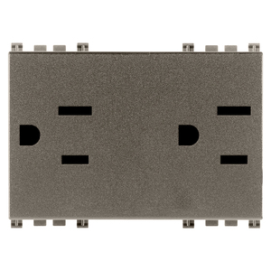 เต้ารับโลหะ 2P+T 15A USA+SASO จำนวน 2 ช่อง ขนาด 5.3x3.9x7.6 ซม. - Product Image 1