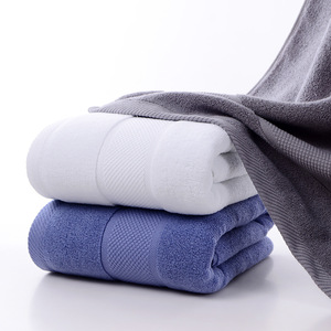 คิม ไรอันผ้าเช็ดตัว 70x140 ซม. ผ้าฝ้ายแท้หนาพิเศษดูดซับได้ดีสำหรับใช้ในบ้านโรงแรมร้านเสริมสวยสีเทาสีฟ้าสีขาวปรับแต่งได้ - Product Image 2