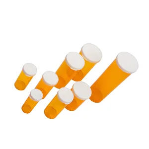 8 Dram Vials With Non-Lock Snap Caps Child Resistant Cap Bottle Plastic Medicine Bottle