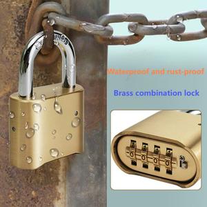 Hot bán resettable Brass 4 chữ số Heavy Duty cửa màu đen kết hợp ổ khóa pad Ổ khóa cho các trường học phòng tập thể dục tủ - Product Image 3