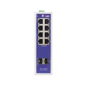 Industrial Ethernet Switch With Full Gigabit 2 Sfp And 8 Port 10/100/1000M RJ45 Port