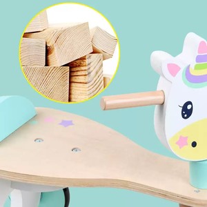 Vélo d'équilibre durable pour enfants de 1 à 3 ans <span class=keywords><strong>Tricycle</strong></span> coulissant parallèle à quatre roues en <span class=keywords><strong>bois</strong></span> sans pédale - Product Image 4