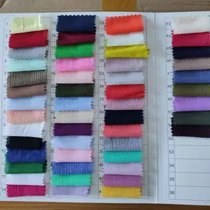 各种流行色100% 涤纶纤维绉纱雪纺面料用于服装围巾