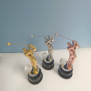 Trofeo <span class=keywords><strong>di</strong></span> Golf in cristallo dorato Logo personalizzato in metallo incisione Laser costruzione Souvenir regalo in <span class=keywords><strong>alluminio</strong></span> premio d'onore - Product Image 2