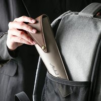 Ensemble cadeau d'affaires personnalisé en cuir PU avec cuillère, fourchette et baguettes coréennes en acier inoxydable