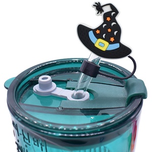 Accessoires de décoration pour chapeau de paille de dessin animé de haute qualité, série Halloween, en PVC souple détachable de 10 mm - Product Image 5