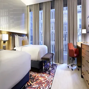 Cortina doble y transparente para hotel, cortina de 100% poliéster con bloqueo de luz solar, venta al por mayor - Product Image 1