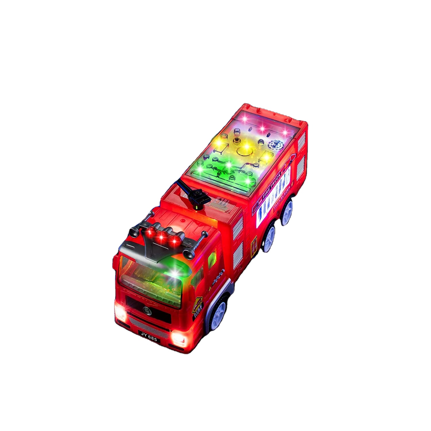 Электрическая пожарная машина, детская игрушка, Яркие мигающие 4D огни, реальная сирена, удар и ход, пожарная машина, пожарная машина, игрушечный грузовик
