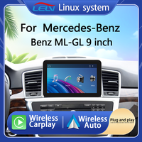 Écran de voiture Linux 9 pouces pour Mercedes Benz ML, prend en charge le CarPlay sans fil, la navigation GPS, le lecteur multimédia DVD