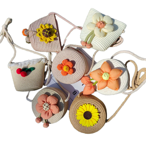 Bolso de Playa Pequeño y Bonito de Paja con Cierre para Niños, Envío Directo - Product Image 2