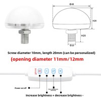 12 Bombillas LED para Espejo de Maquillaje, Base de Aluminio Oculta, Control Táctil USB, Regulable, Tres Colores, Monocromática, para Baño