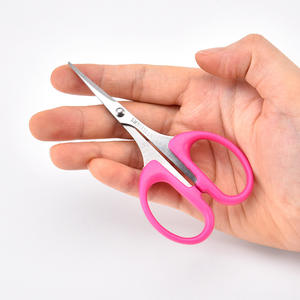 Ciseaux miniatures portables de 4 pouces en acier inoxydable rose rouge pour la maison, l'artisanat, la coupe de fils et la coupe des poils du nez - Product Image 1