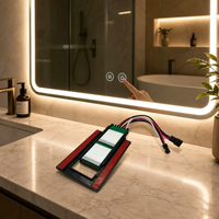 Miroir LED avec interrupteur tactile, fonction anti-buée, marquage CE, pour salle de bain intelligente à domicile, DC12V 60W IP54