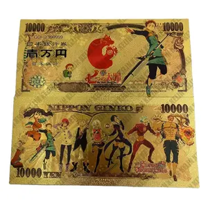 Сделанная на заказ печатная японская аниме 24k Золотая фольга 10000 иен банкнота в наличии