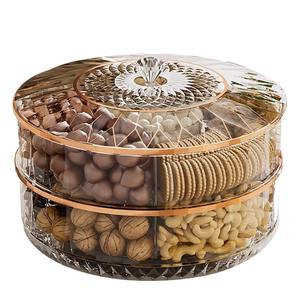 Japon tarzı ışık lüks kristal meyve tabağı oturma odası kahve sehpası dönen şeker kutusu kurutulmuş meyve kutusu atıştırma tabağı depolama - Product Image 5