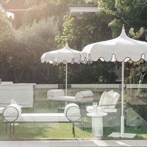 Оптовые продажи: 8,5-футовые уличные декоративные зонты для бассейна в современном винтажном стиле, белые, в стиле бохо, с фестончатыми кистями, роскошные, в форме пагоды, для патио - Product Image 2