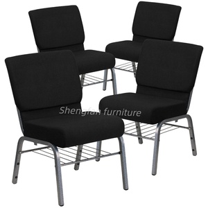Chaises d'église noires en métal de conférence de chaire empilables modernes bon marché chaise de <span class=keywords><strong>chapelle</strong></span> de culte de sanctuaire pour le pasteur - Product Image 3