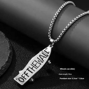 Style européen américain à la mode longue lettre <span class=keywords><strong>Scooter</strong></span> collier pendentif alliage <span class=keywords><strong>bijoux</strong></span> pour hommes femmes Hip Hop Rap Clubbing P191 - Product Image 6