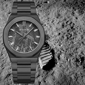 Reloj Automático de Lujo para Hombre con Diseño de Esqueleto, Acero Inoxidable, Esfera de Meteorito, Revestimiento Espacial, Resistente al Agua - Product Image 1