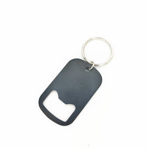 RTS 도매 개 태그 병따개 스테인레스 스틸 블랙 ID 태그 키 체인 병따개 - Product Image 2