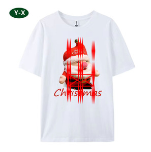 <span class=keywords><strong>China</strong></span> <span class=keywords><strong>al</strong></span> <span class=keywords><strong>por</strong></span> <span class=keywords><strong>mayor</strong></span> <span class=keywords><strong>ropa</strong></span> personalizada 100% algodón camisa Unisex manga corta Santa Claus y Elk Navidad camiseta - Product Image 4