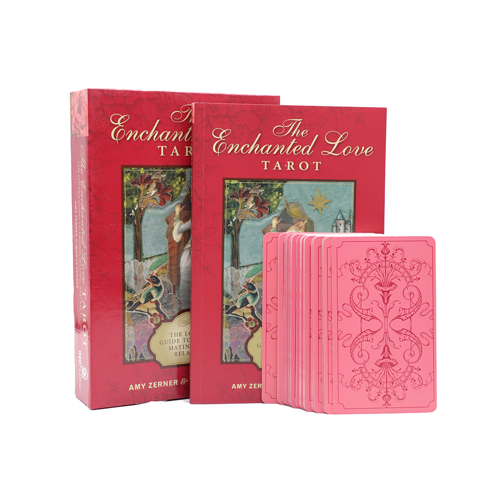 Высокое качество, пользовательские края goldesilver, террасы tarot, оптовая продажа, принт, Оракл Ленорман, романтические ангелы, Таро с принтом книги