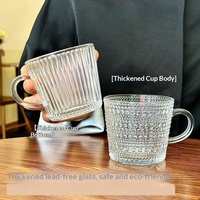 Mug en verre gaufré de luxe, tasse à café en cristal, verrerie écologique, compatible lave-vaisselle, pour l'hôtellerie, les spas, les centres de bien-être, les cafés et l'usage commercial